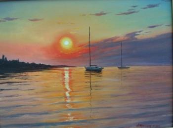 Sunset, yachts