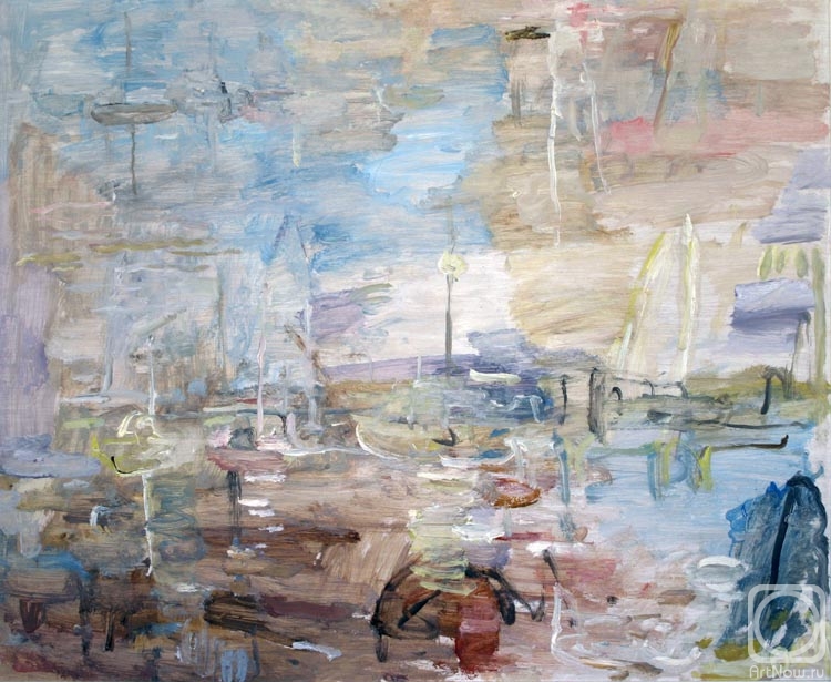 Shtele Yuri. Sunset. The old moorage