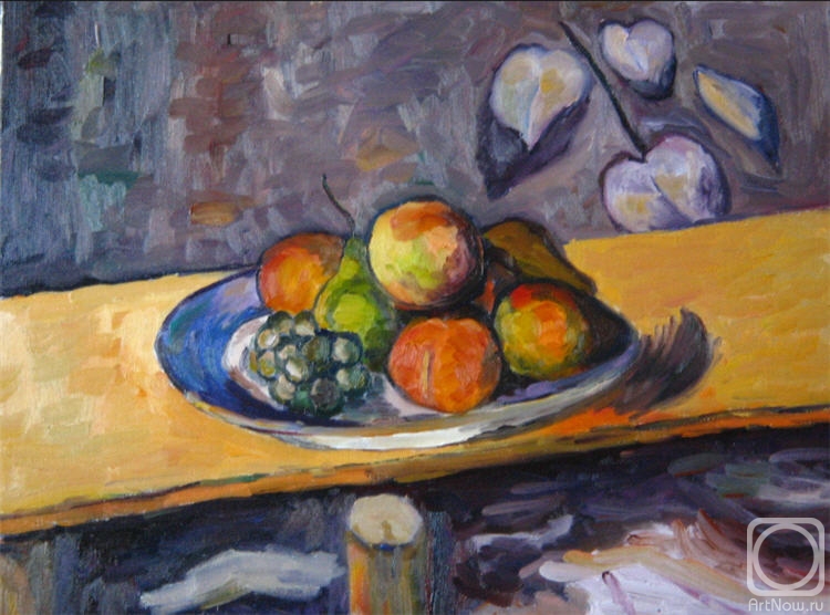 Gvozdetskaya Irina. Cezanne "Apples, peaches, pears, grapes" (free copy)