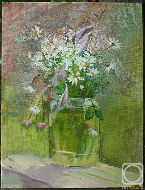 Дачные цветы в банке» картина Ефимовой Ольги маслом на холсте — купить на  ArtNow.ru
