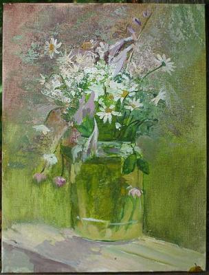 Country flowers in a jar