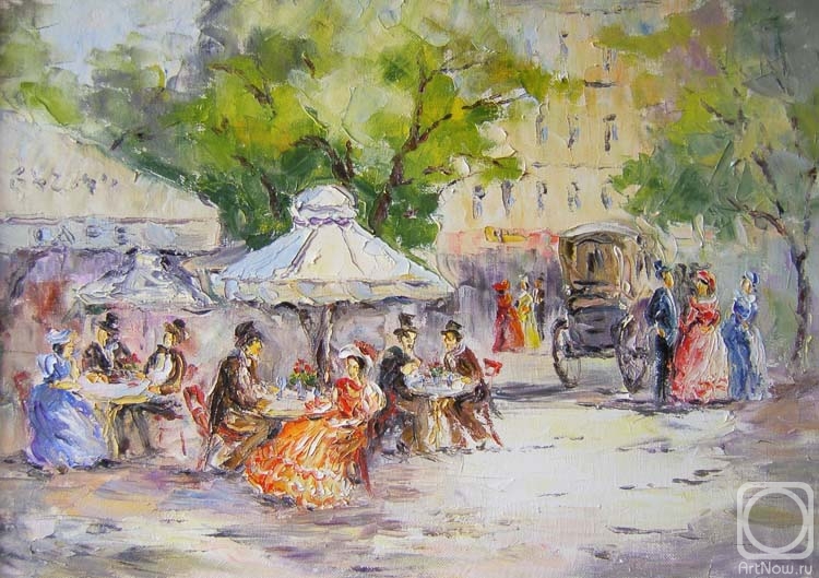 Картина. Бекасова Людмила. Уютное кафе