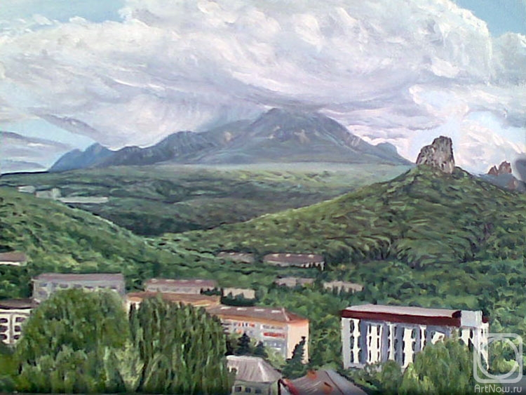 Poltavsky Aleksandr. A view on to the montains Beshtau and Honey (Medovaya) from my window. Town Zheleznovodsk
