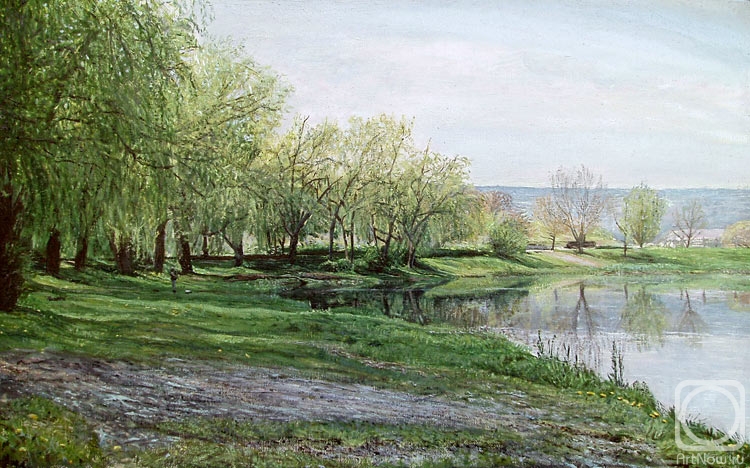 Poltavsky Aleksandr. The willows around the lake of town's park. Town Zheleznovodsk