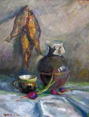 Still-life with a fish (Fish Still Life Art). Fedorenkov Yury