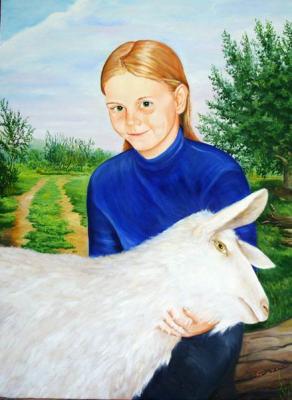 The girl with goat. Kharhan Oleg