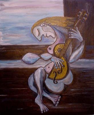 Nude with a musical instrument. Yevdokimov Sergej