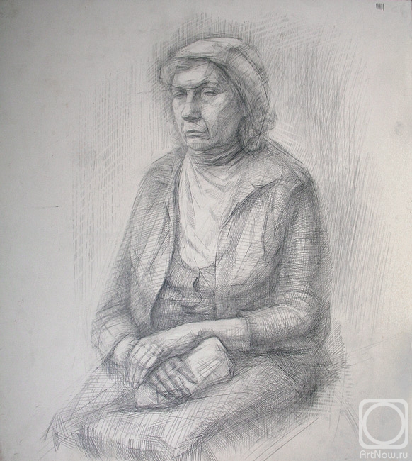 Yudaev-Racei Yuri. Old Female Model with purse in her hands