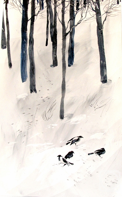 Vrublevski Yuri. Birds on snow