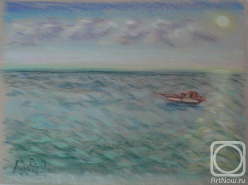 Lukaneva Larissa. The Mideterranean Sea. Boat