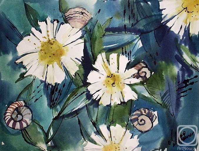 Petrovskaya Irina. White flowers 2