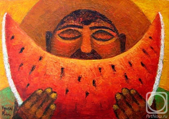 Rain Vyusal. Man with water-melon