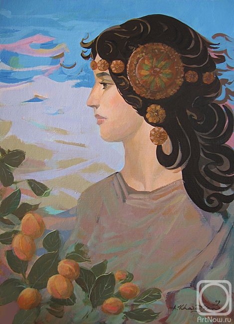 Kharazian Artur. Girl with apricots