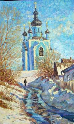 March Creeks. Church in Honor of the Icon of the Mother of God in the village of Bogorodichnoye. Zolotarev Leonid