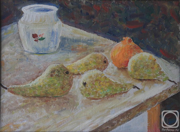 Filiykov Alexander. Pears, orange, sugar bowl
