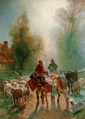 Troyon, Constant - On the Way to the Market. Elokhin Pavel