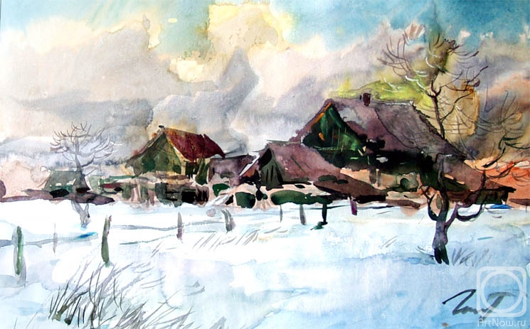 Vrublevski Yuri. The village in the snow