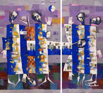 Men without special occupations (tetraptych, fragment) (). Shustov Andrey