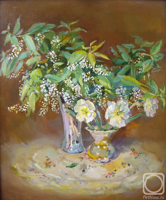 Chernysheva Marina. Prunus and daffodils