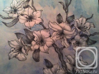 Lambeva Valentina. Branch of a flowering tree