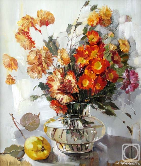 Kovalenko Lina. Autumn flowers and quince