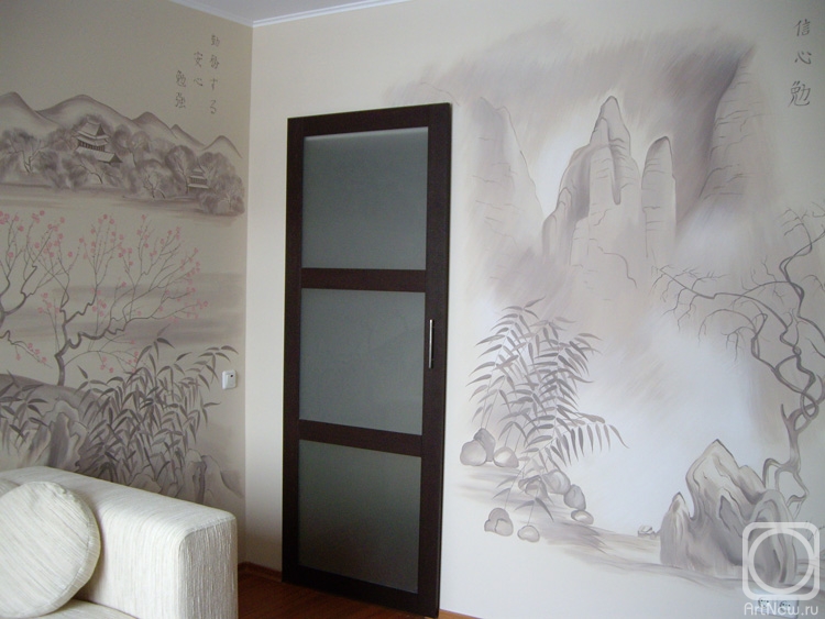 Chernysheva Marina. Cabinet painted in Japanese style