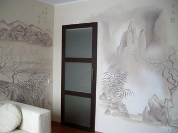 Cabinet painted in Japanese style. Chernysheva Marina