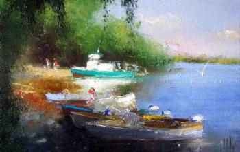 Boats by the Nile Desert. Medvedev Igor
