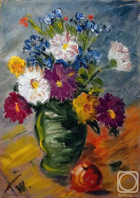 Zhadko Grigory. Autumn bouquet in a green vase