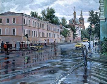 Ulitsa Lukianova in rain (). Loukianov Victor
