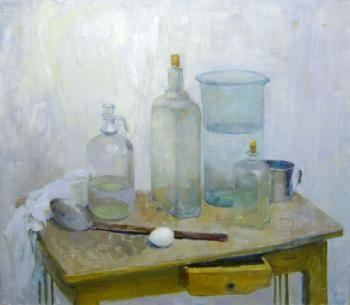 White Stillife with Glass. Kolobova Margarita