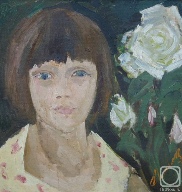 Pomelov Valentin. Girl with a rose