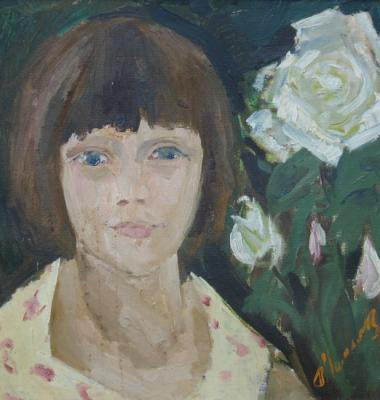 Girl with a rose. Pomelov Valentin