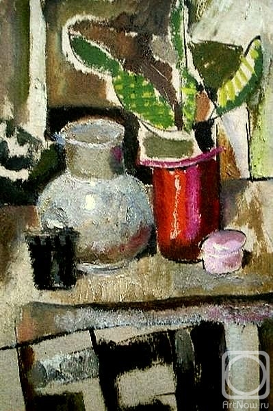 Makeev Sergey. Still life with cactus and milkman. 2006