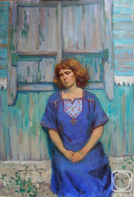 Kolobova Margarita. A Portrait in a Blue Dress