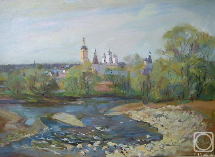 Chernysheva Marina. View of Borovsk monastery.Spring