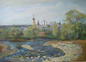 View of Borovsk monastery.Spring. Chernysheva Marina