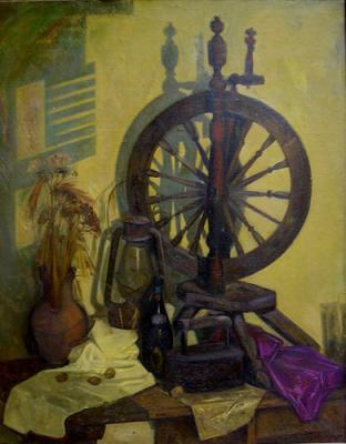 Still life with spinning wheel. Bernatskiy Nikolay