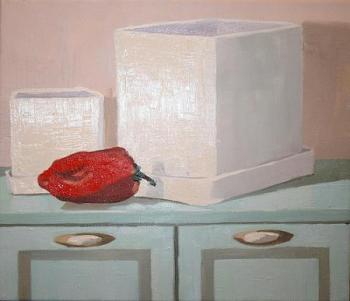 Still life with red pepper (Still Life With Kitchenware). Sorokina Lelia