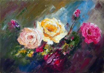 Roses on a dark background. Zhadko Grigory