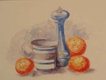 Copy 69 (still life with pepper, mug and oranges). Lukaneva Larissa