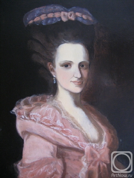 Rogov Vitaly. Lady in a pink dress (copy from the painting by Rokotov F. S.)