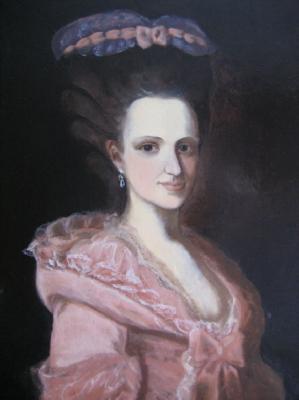 Lady in a pink dress (copy from the painting by Rokotov F. S.)