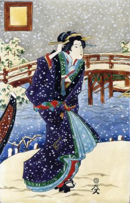 A Copy of Kunisado. Evening Snow