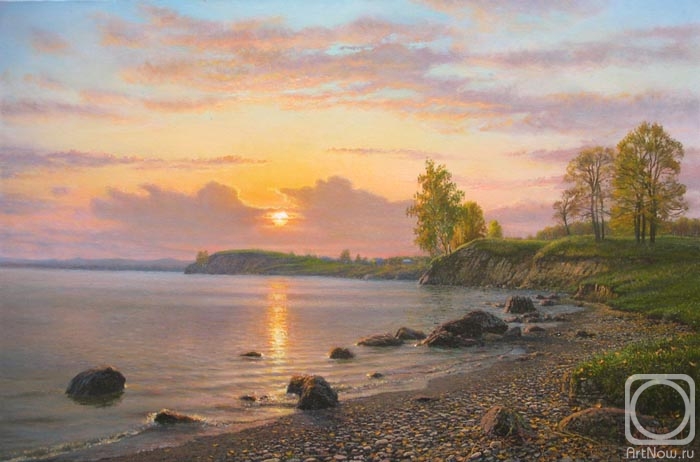 Sheglov Dmitriy. Sunset at the Itkul lake