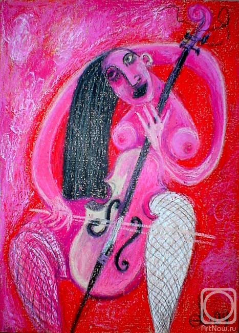Yevdokimov Sergej. Pink nude with cello