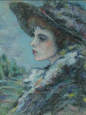 Girl in a black hat. Kyrskov Svjatoslav