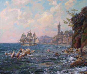Shore of the Mediterranian sea. Panov Eduard