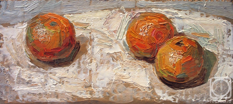Yudaev-Racei Yuri. Three Tangerines (quick oil sketch)