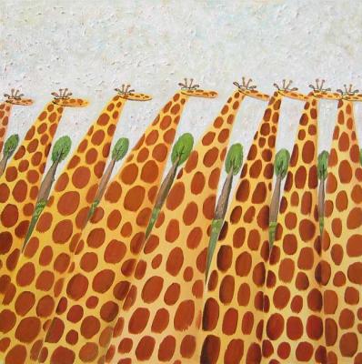 Giraffe, tree, giraffe, tree, giraffe, tree and so on five more times. Urbinskiy Roman
